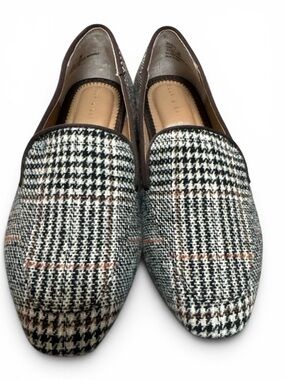 Kelly & Katie Houndstooth Loafers in Black, White & Brown SIZE 6